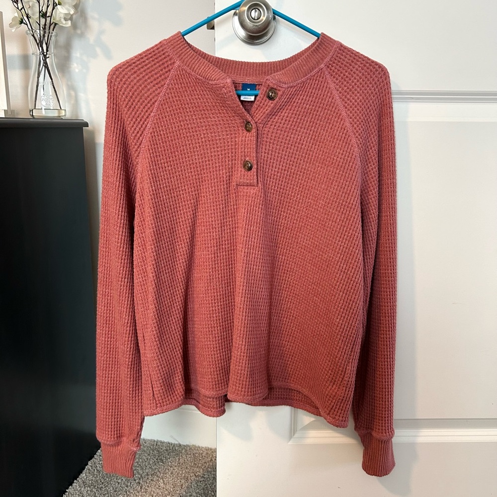 Old Navy Pink Henley Top